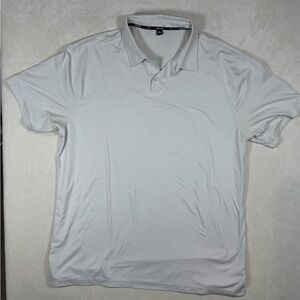 Public Rec XL White Gray Performance Athletic Polo Shirt for Men NOBULL